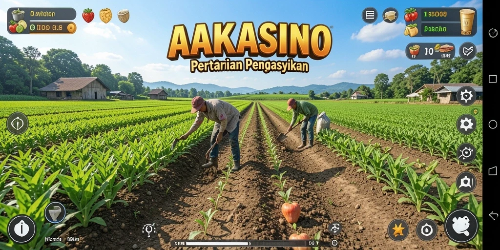 Tampilan screenshot AAKASINO dengan lingkungan pertanian yang indah.