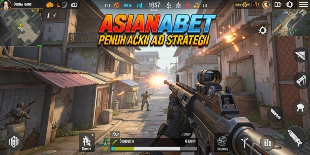 Tampilan gameplay ASIANABET menunjukkan aksi tembak-menembak yang dinamis dan seru.