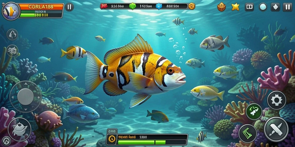 Tampilan gameplay Tembak Ikan yang seru dan mengasyikkan.