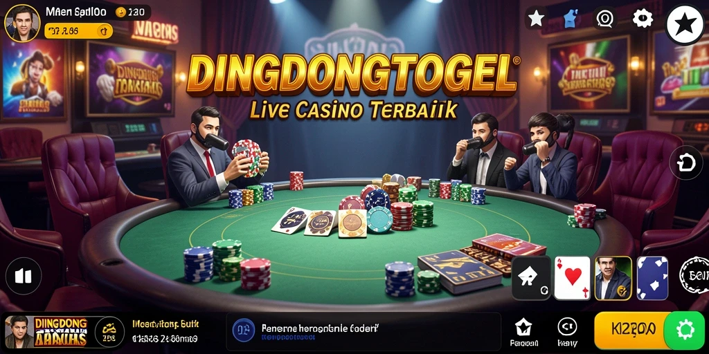 Screenshot DINGDONGTOGEL menampilkan dealer profesional dan gameplay seru Live Casino.