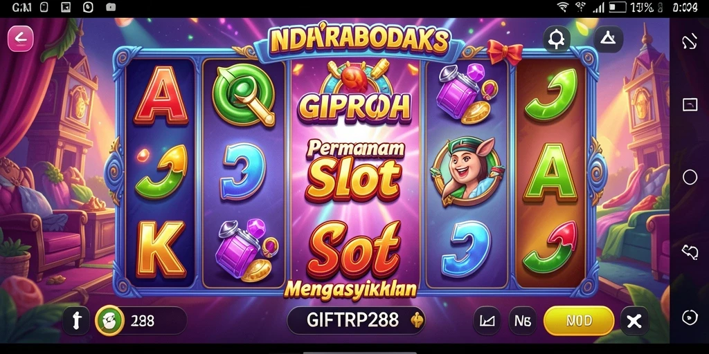 Tampilan gameplay dari GIFTRP288 yang penuh warna dan fitur menarik.