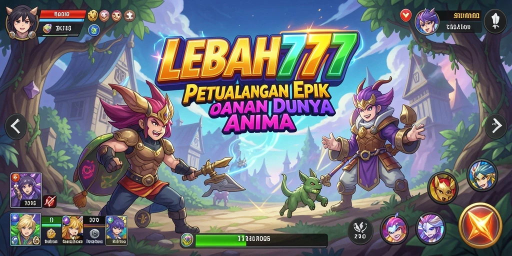 Tampilan gameplay LEBAH777 yang penuh aksi dan karakter anime ikonik.