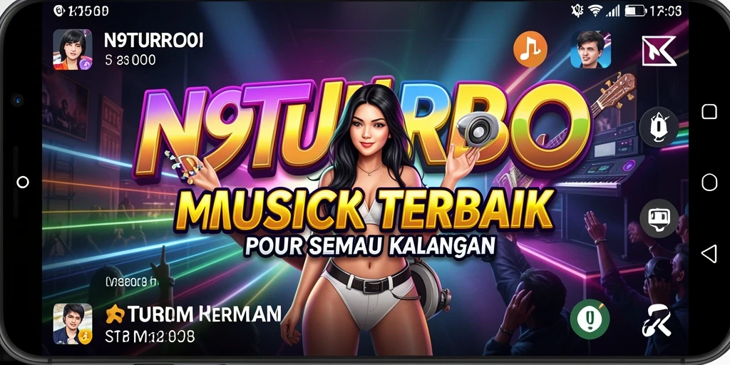 Tampilan screenshot gameplay N9TURBO yang menarik dengan musik yang menyenangkan.