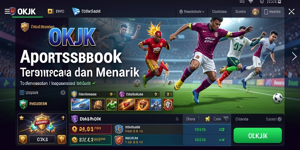 Tampilan antarmuka aplikasi OKJK saat melakukan taruhan olahraga secara langsung.