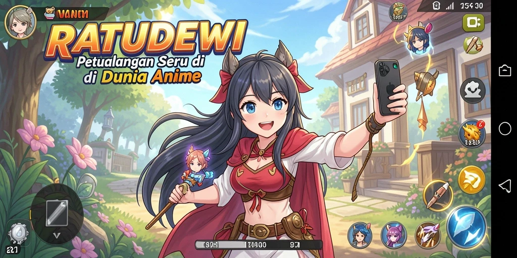Tampilan gameplay menakjubkan dengan karakter anime yang unik dan menarik.