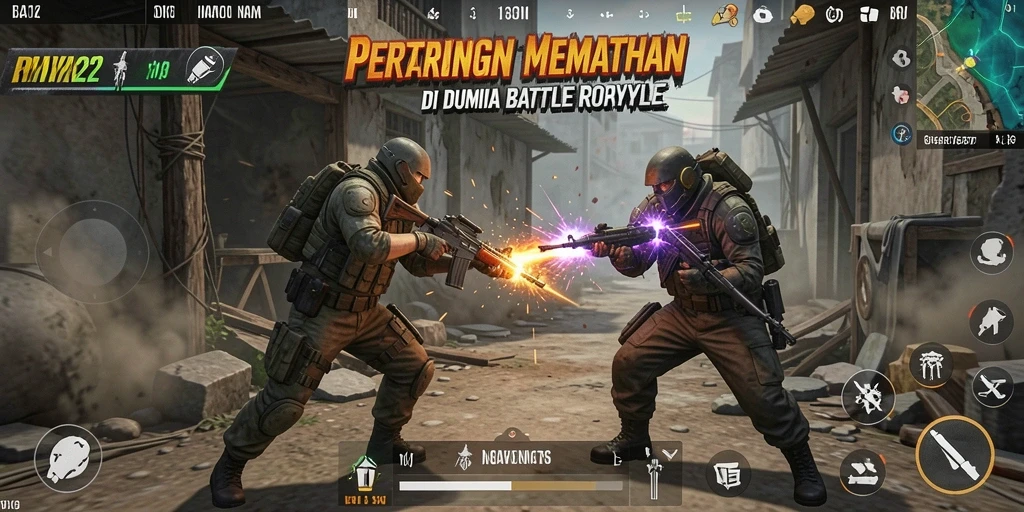 Tangkapan layar menunjukkan aksi intens di RAYA22 dengan pertempuran dinamis.