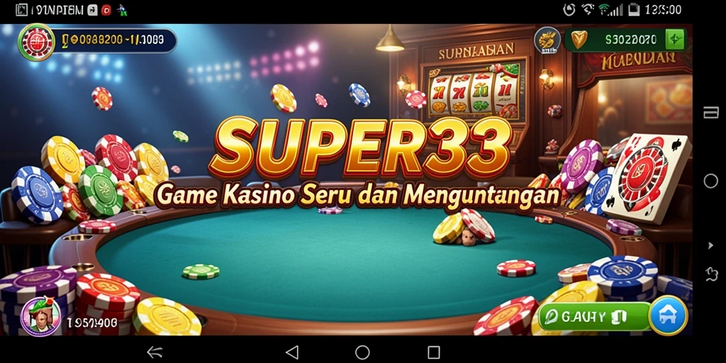 Tampilan menarik dari gameplay Kasino SUPER33 yang mengundang untuk dimainkan.